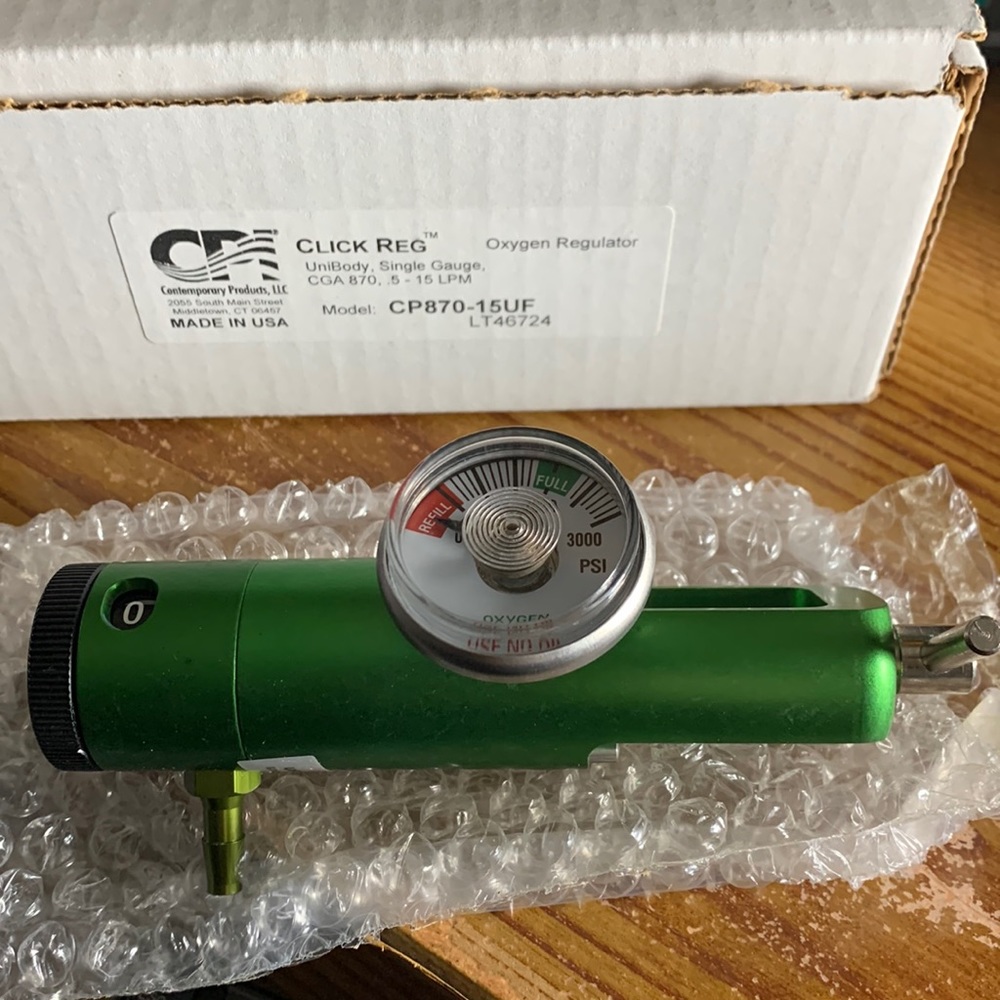 Cp870-15UF oxygen regulator. .5-15 Lpm CGA 870